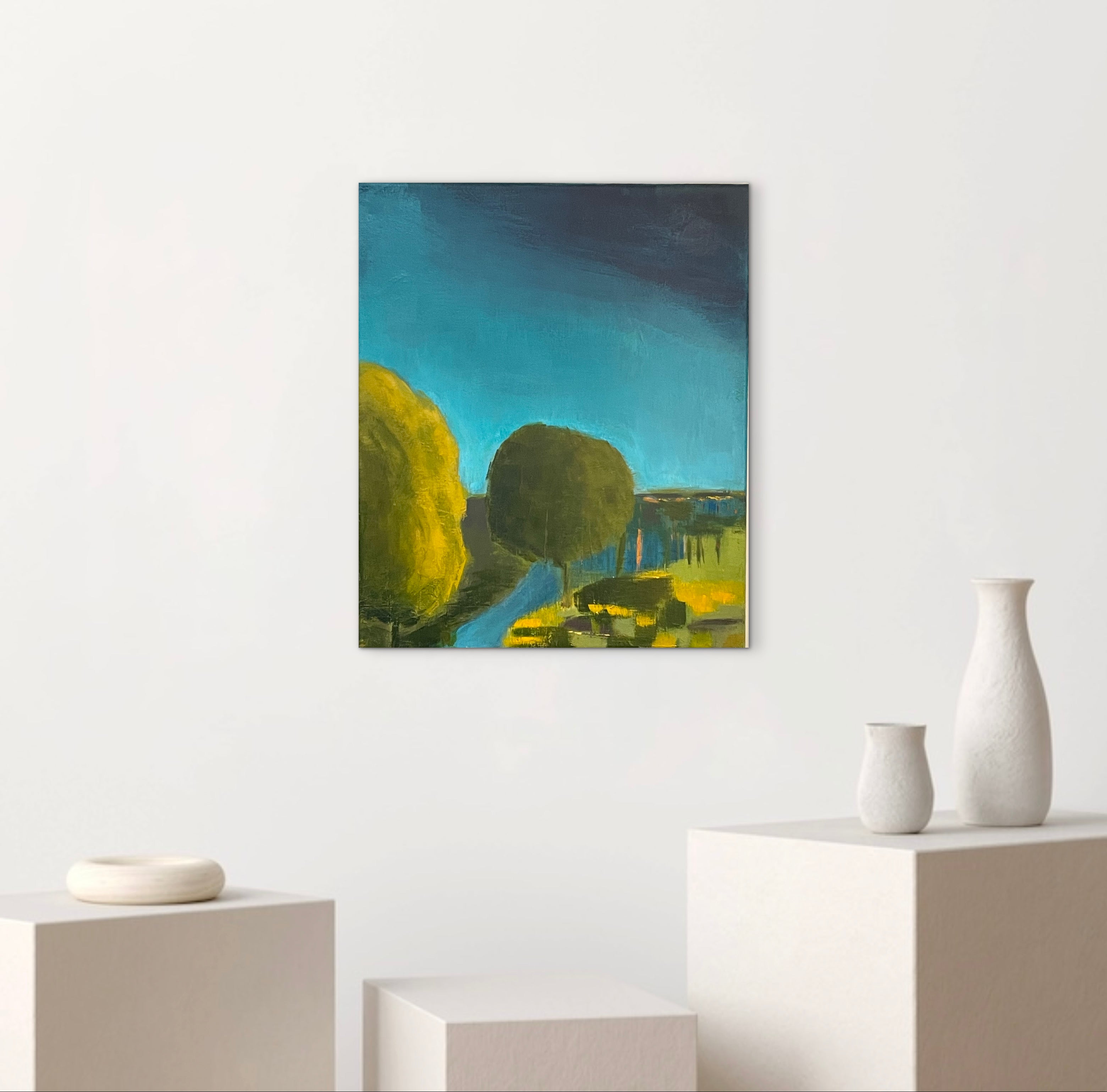 Blue Creek Impressionist Artwork by Jill Thomas. (Acrylic on Canvas)