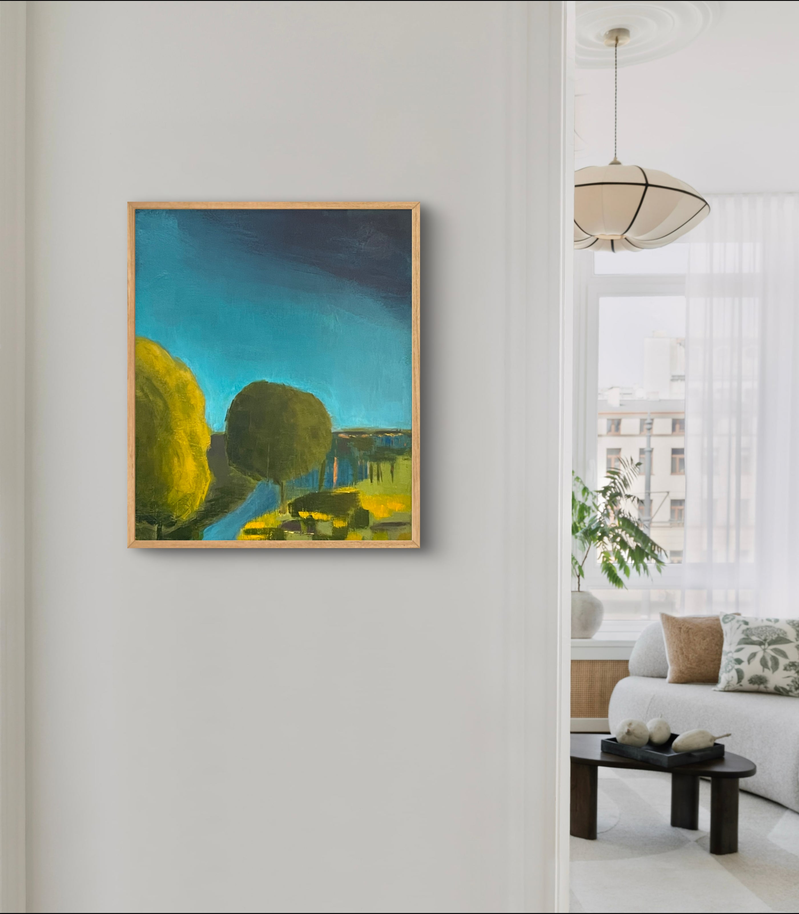 Blue Creek Impressionist Artwork by Jill Thomas. (Acrylic on Canvas)